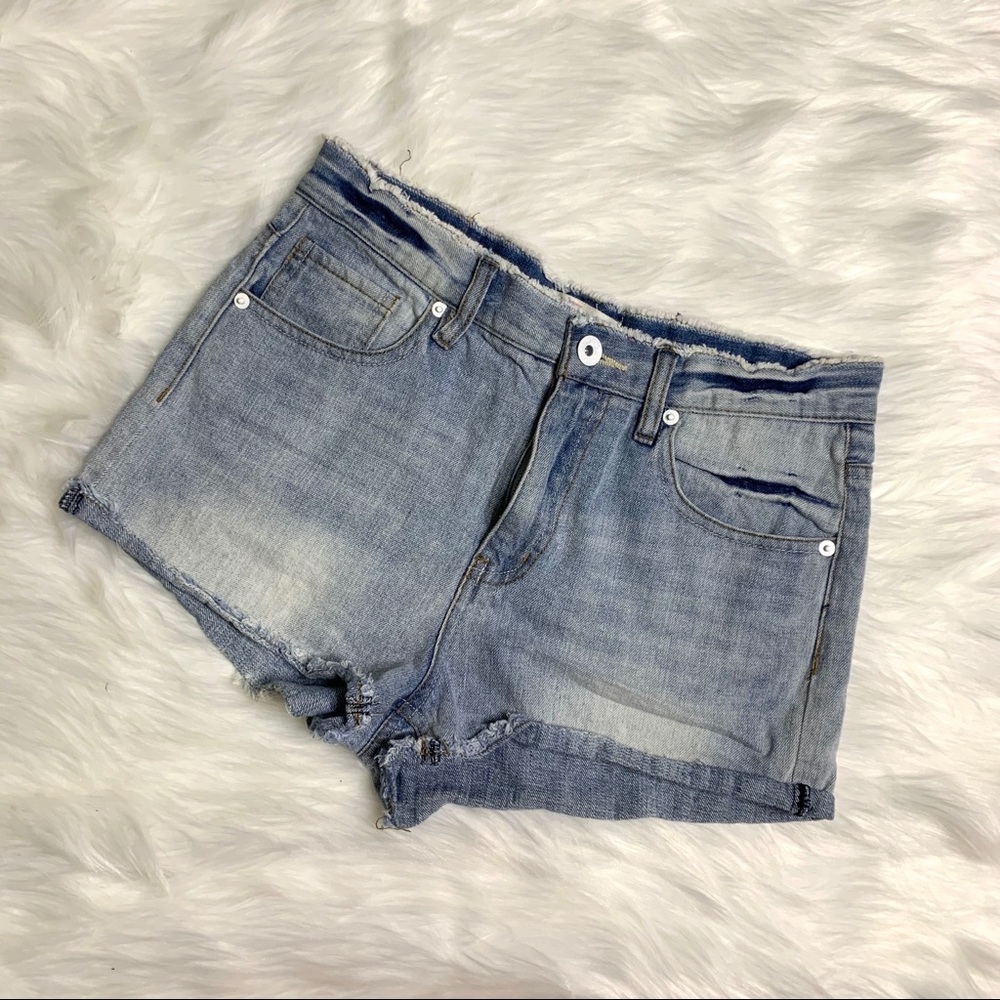 High Waisted Light Denim Shorts